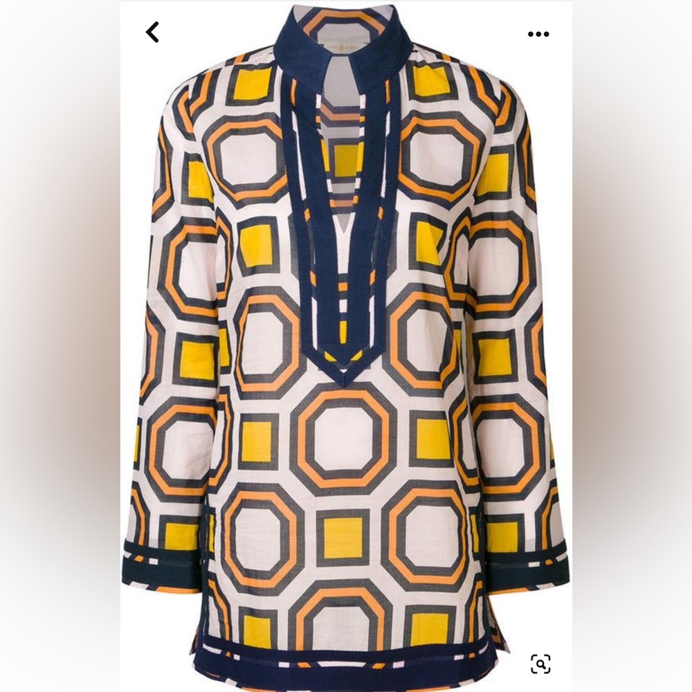 Pink and Navy Geo Print Tunic from Tory Burch